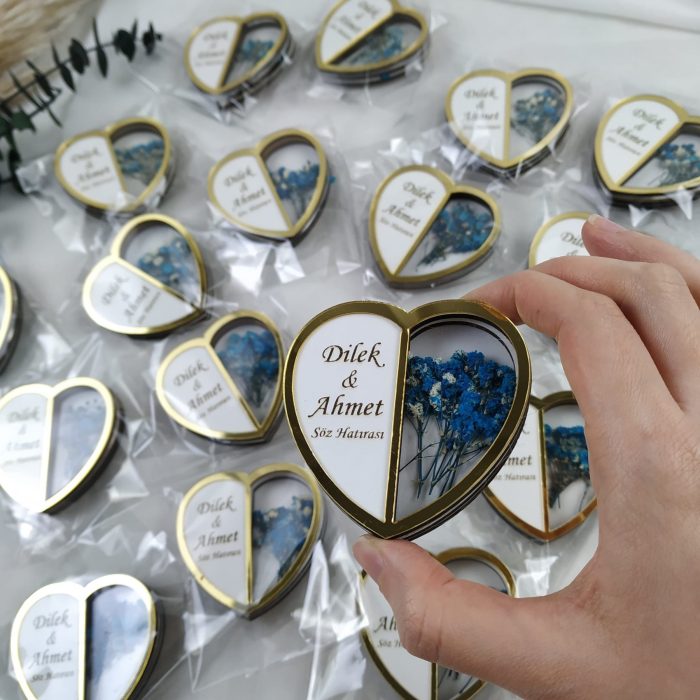 Çiçekli Kalp Magnet Hediyelik - Görsel 3