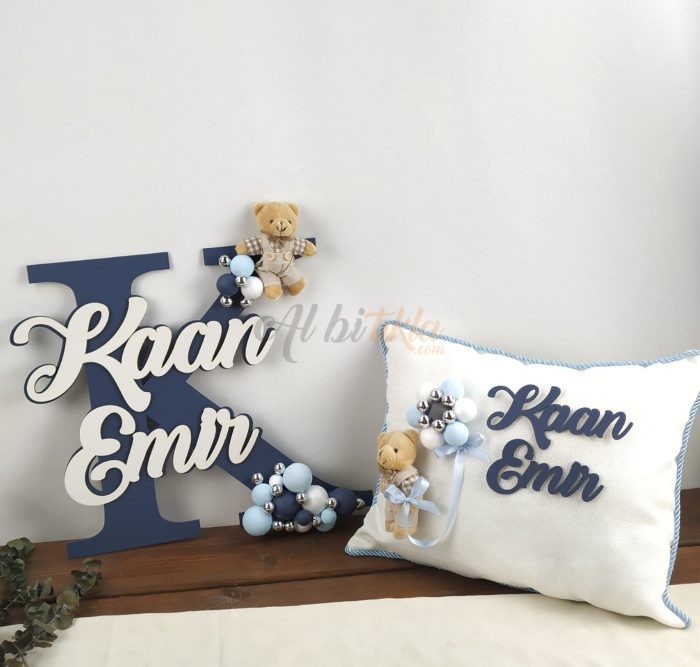 Bebek Harf Kapı Süsü ve Yastık Seti - Görsel 6
