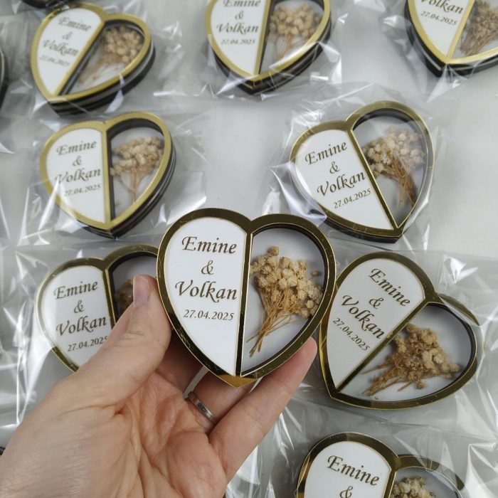 Çiçekli Kalp Magnet Hediyelik - Görsel 5