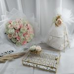 Buket, Katlı Sunumluk Söz Nişan Çikolatası ve Cam Kutu Söz Nişan Çikolatası