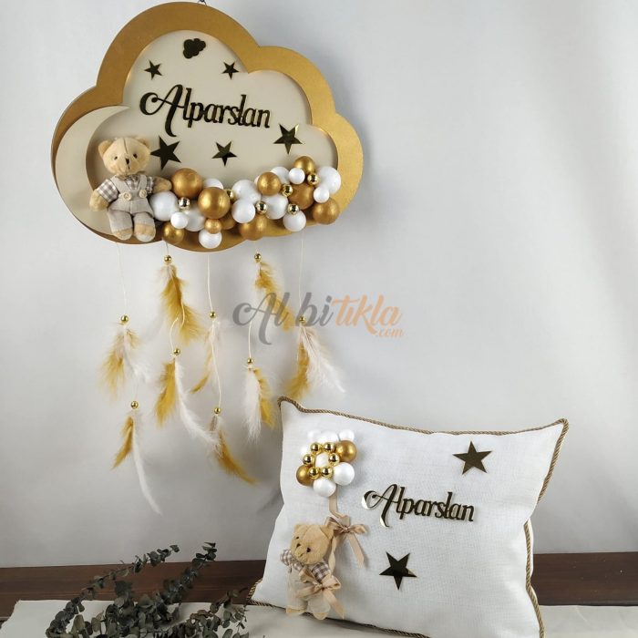Bebek Bulut Kapı Süsü ve Yastık Seti - Görsel 2