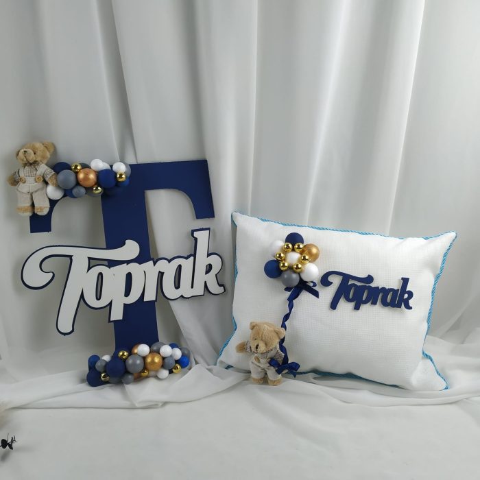 Bebek Harf Kapı Süsü ve Yastık Seti - Görsel 10