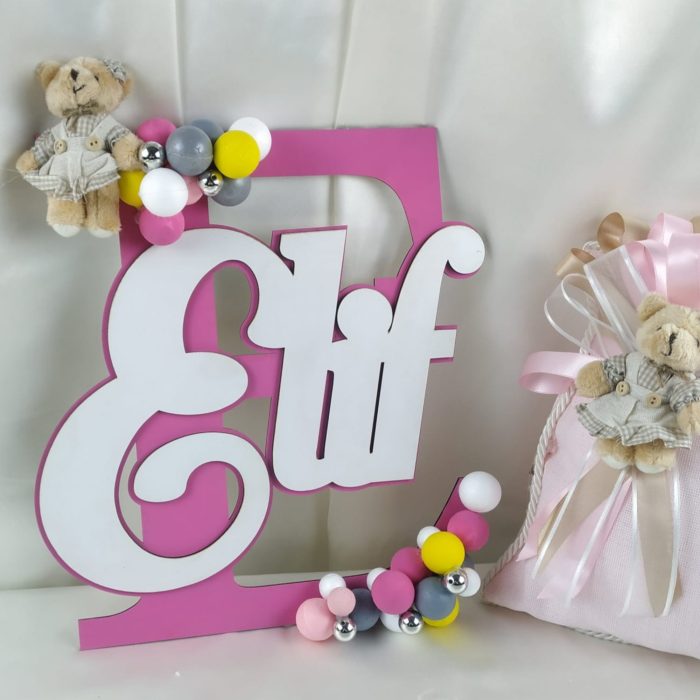 Bebek Harf Kapı Süsü ve Yastık Seti - Görsel 3