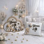 Bebek Bulut Kapı Süsü ve Yastık Seti