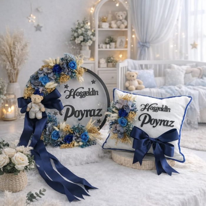 Bebek Kapı Süsü ve Yastık Seti - Görsel 1