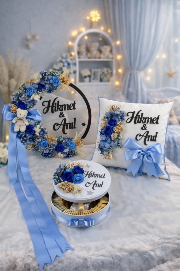 Bebek Kapı Süsü, Yastık ve Çikolata Seti - Görsel 10