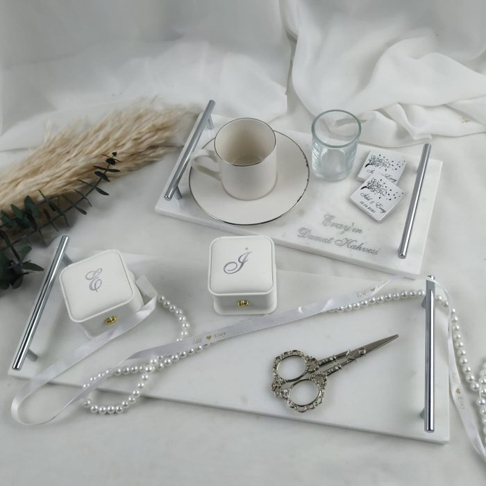 Mermer Tepsi Seti - Görsel 1