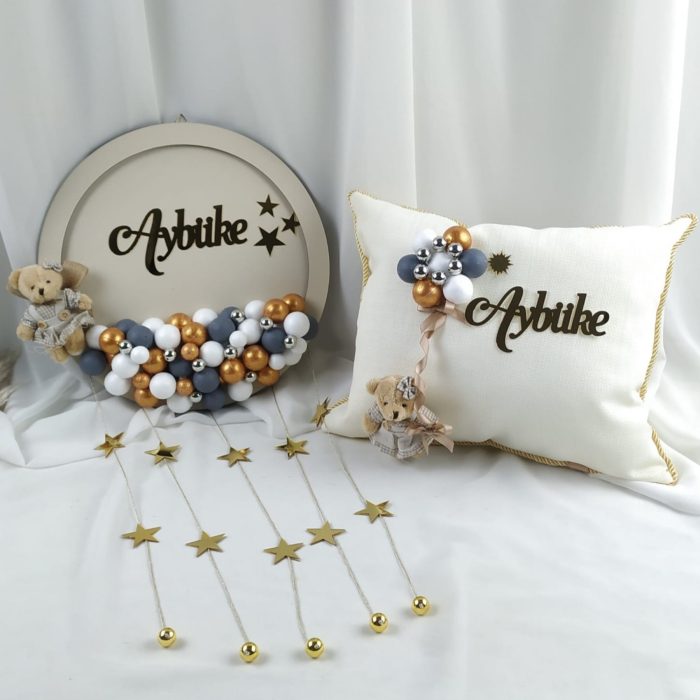 Bebek Kapı Süsü ve Yastık Seti - Görsel 3