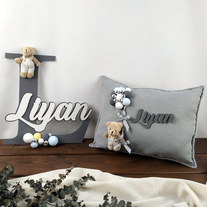 Bebek Harf Kapı Süsü ve Yastık Seti - Görsel 6