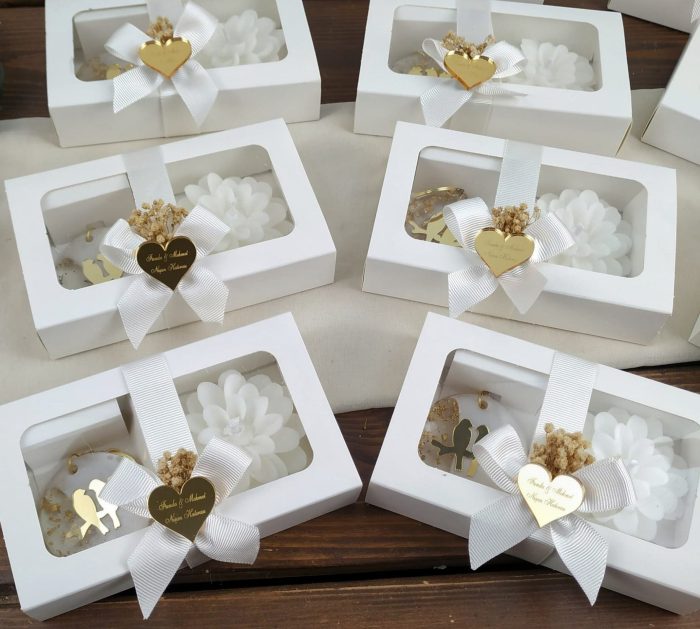 Lotus Mum ve Epoksi Anahtarlık Hediyelik - Görsel 1