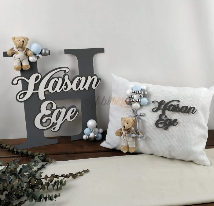 Bebek Harf Kapı Süsü ve Yastık Seti - Görsel 8