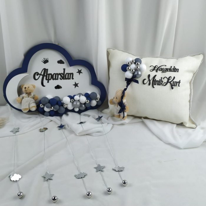 Bebek Bulut Kapı Süsü ve Yastık Seti - Görsel 5