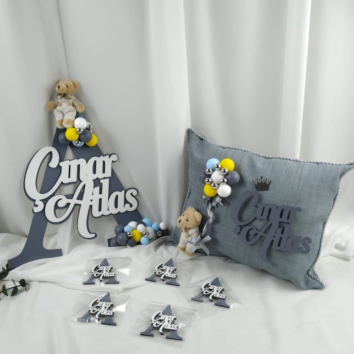 Bebek Harf Kapı Süsü ve Yastık Seti - Görsel 2