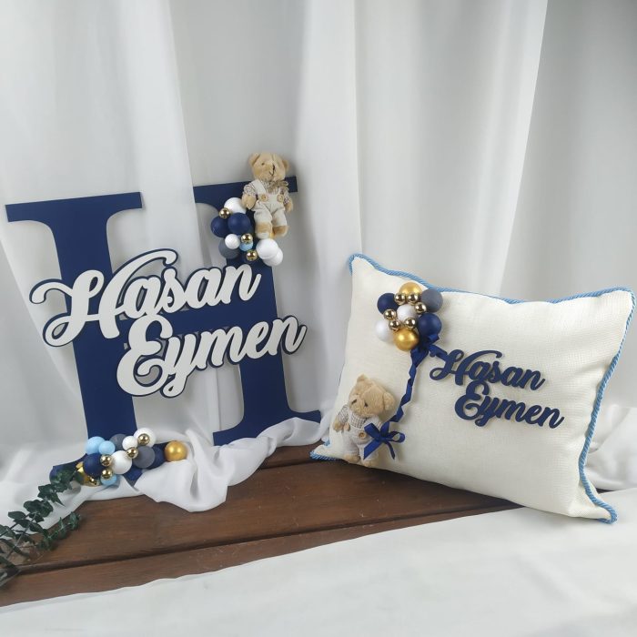 Bebek Harf Kapı Süsü ve Yastık Seti - Görsel 7