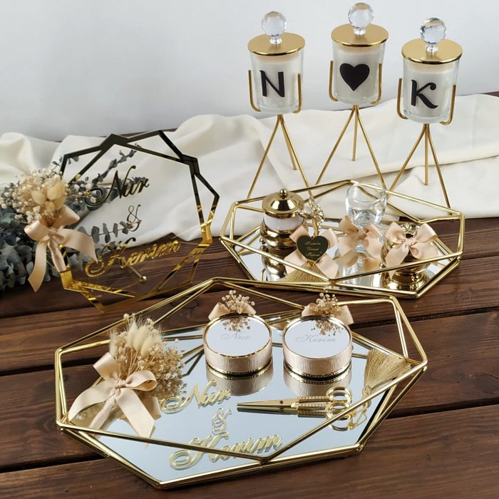 Prizma Tepsi Seti, Dekor Mumlar ve Dekoratif İsimlik - Görsel 4