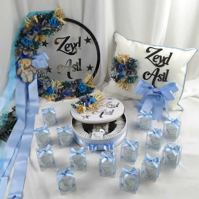 Bebek Kapı Süsü, Yastık ve Çikolata Seti - Görsel 5