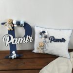 Bebek Harf Kapı Süsü ve Yastık Seti - Görsel 2