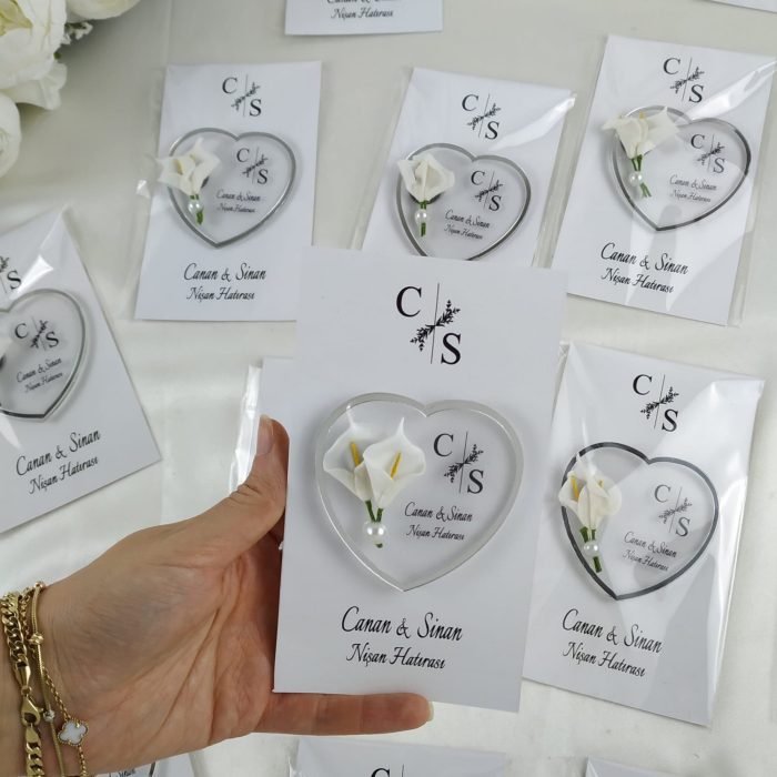 Çiçekli Kalp Magnet Hediyelik - Görsel 2