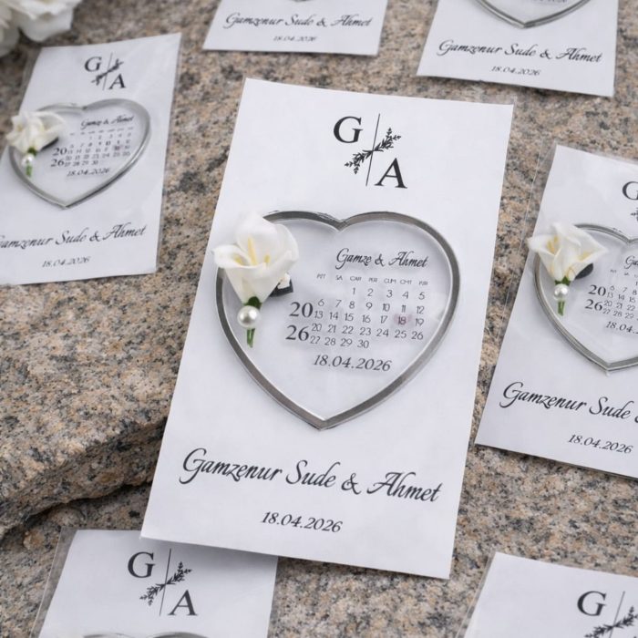 Çiçekli Kalp Magnet Hediyelik - Görsel 2