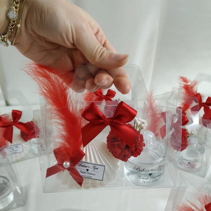 Özel Çantasında Kolonya ve İstiridye Mum Hediyelik - Görsel 2